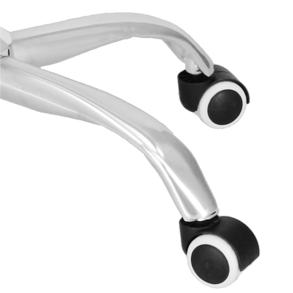 Állítható irodai szék, ergonomikus, légáteresztő mikrohálós háttámlával és krómozott fém talppal, 117x58x60 cm, fekete - Image 10