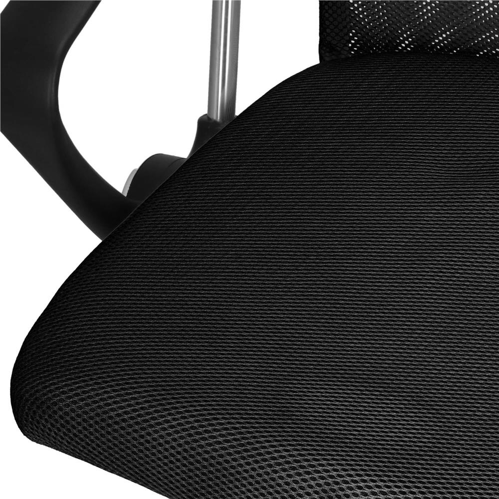 Állítható irodai szék, ergonomikus, légáteresztő mikrohálós háttámlával és krómozott fém talppal, 117x58x60 cm, fekete - Image 11
