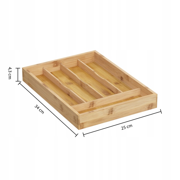 5Five Evoeszkoz rendszerezo bambuszbol es MDF-bol 5 rekesszel, 34x25 cm, termeszetes barna - Image 3