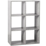 5Five Mix n'Modul polc 6 rekesszel, forgácslap, 68x32x101 cm, szürke