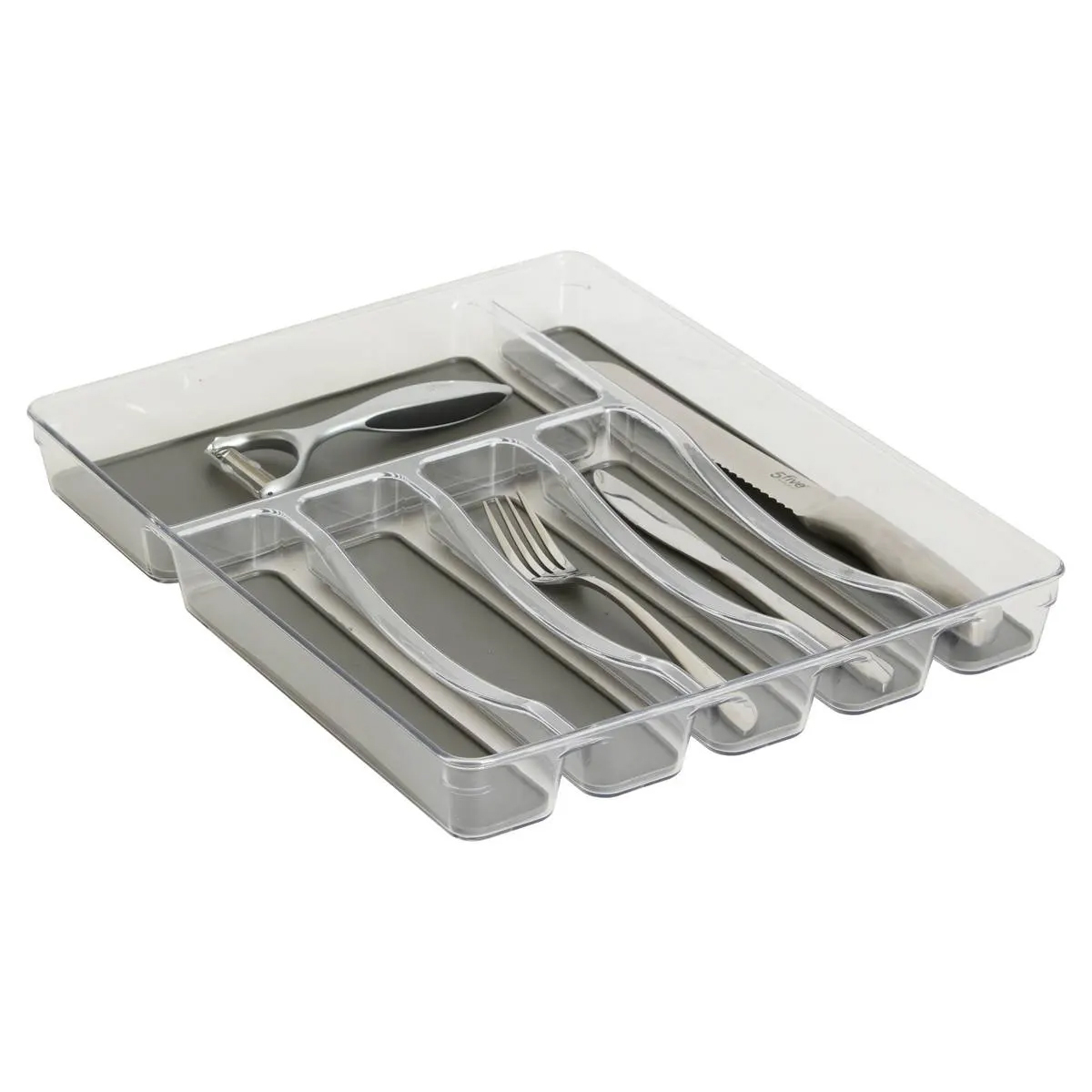 5Five Tidy Smart evoeszkoz talca 6 rekesszel, TPE/PET, 32x40x5 cm, feher - Image 4