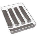 5Five Tidy Smart evoeszkoz talca 5 rekesszel, PET, 23x33x5 cm, szurke