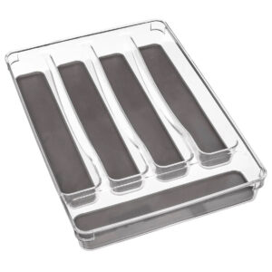 5Five Tidy Smart evoeszkoz talca 5 rekesszel, PET, 23x33x5 cm, szurke