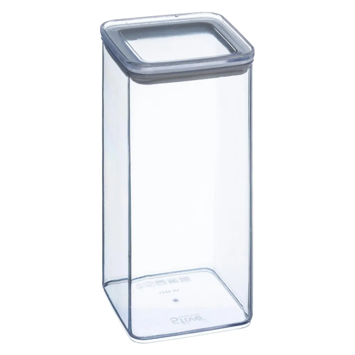 5Five négyzet alakú tárolóedény PS-ből, 1.5 l, átlátszó