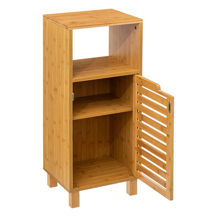 5Five Sicela álló alsószekrény polcokkal, bambusz és MDF, 33x28x80 cm, natúr - Image 2