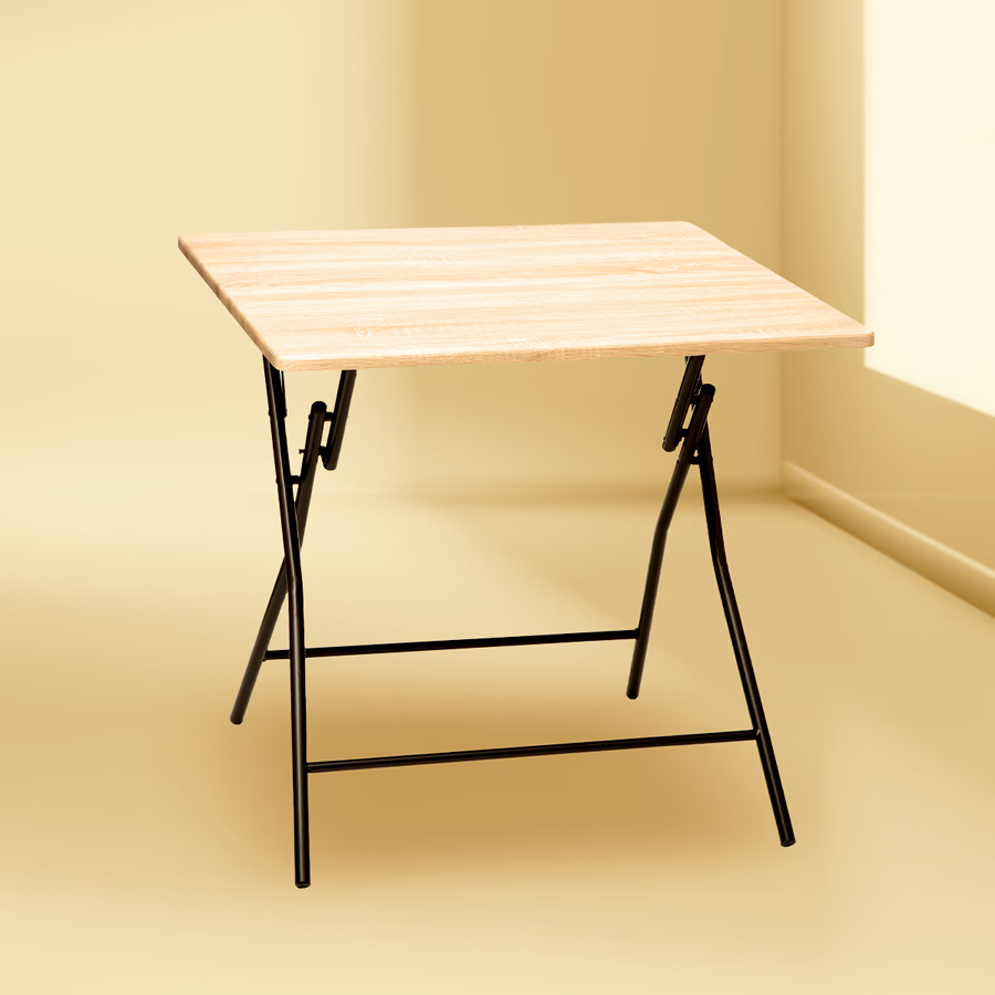 Masa pliabila 5Five patrata pentru 4 persoane, MDF si otel, 80x80x75 cm, bej - Image 2