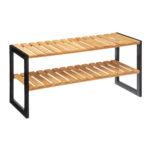 5Five Bamboo cipőtartó állvány 6 pár cipőhöz, bambuszból, 70x26x34 cm, fekete