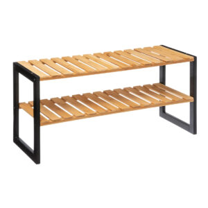 5Five Bamboo cipőtartó állvány 6 pár cipőhöz, bambuszból, 70x26x34 cm, fekete