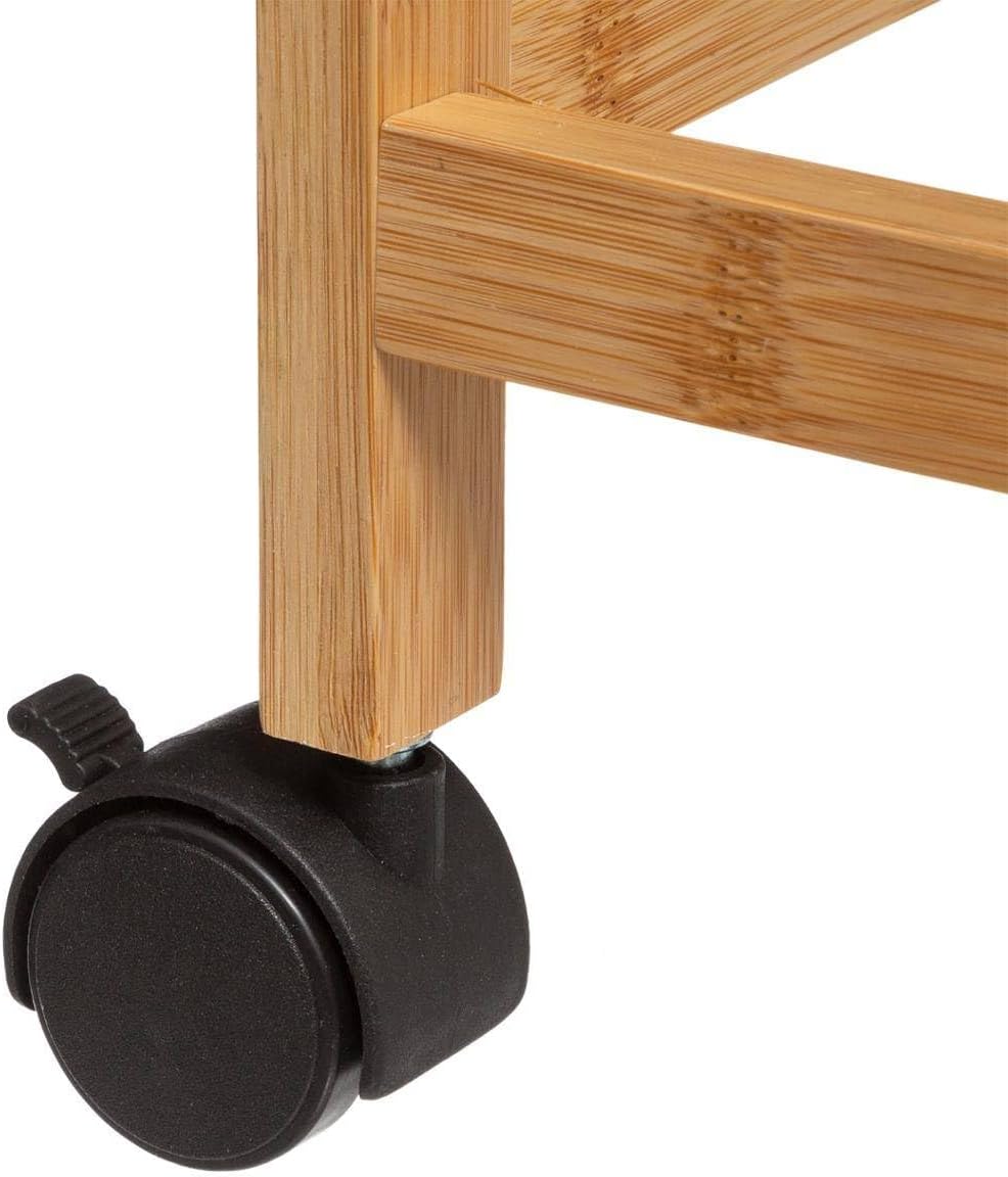 5Five Blackwood gurulós kocsi 3 szintes kialakítással, bambusz és MDF, 41x22x83 cm, natúr és fekete - Image 4