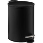 5Five Colors szemetes kuka pedállal és soft-close zárással, acél, 3 L, 23x23x17 cm, fekete