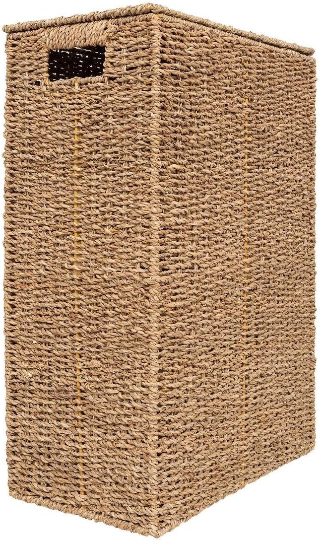 5Five szennyestartó kosár fonott nádból, fém vázzal, 40 liter, 37x22x55 cm, barna - Image 3