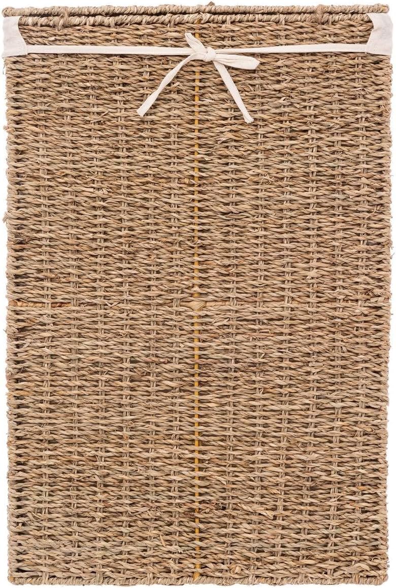 5Five szennyestartó kosár fonott nádból, fém vázzal, 40 liter, 37x22x55 cm, barna - Image 4