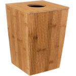 5Five Terre Inconnue szemetes kuka fedéllel, bambuszból, 6 liter, 20x20x26 cm, natúr