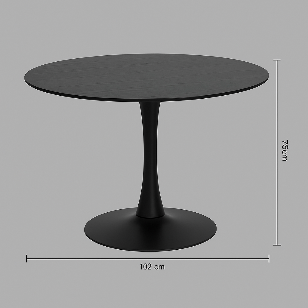 Atmosphera Elias kerek asztal, 102x76 cm, MDF és fém, fekete - Image 5