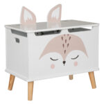 Atmosphera for kids Renard tárolóláda, 53x33x55 cm, MDF fa lábakkal, fehér