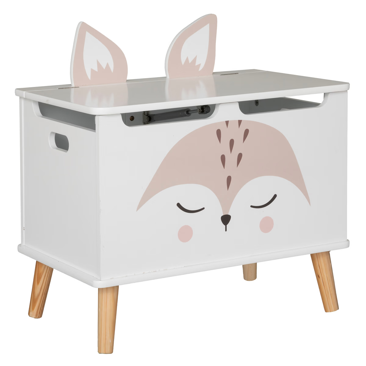 Atmosphera for kids Renard tárolóláda, 53x33x55 cm, MDF fa lábakkal, fehér
