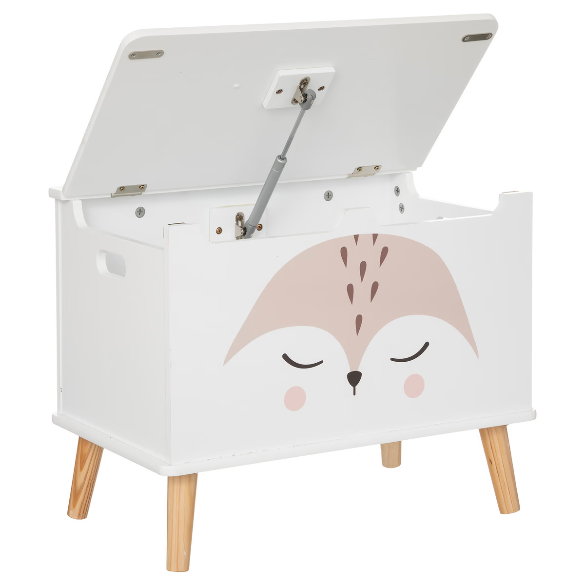 Atmosphera for kids Renard tárolóláda, 53x33x55 cm, MDF fa lábakkal, fehér - Image 2