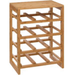 Linha bambusz bortartó állvány 12 palackhoz, 35x24x47 cm, natúr