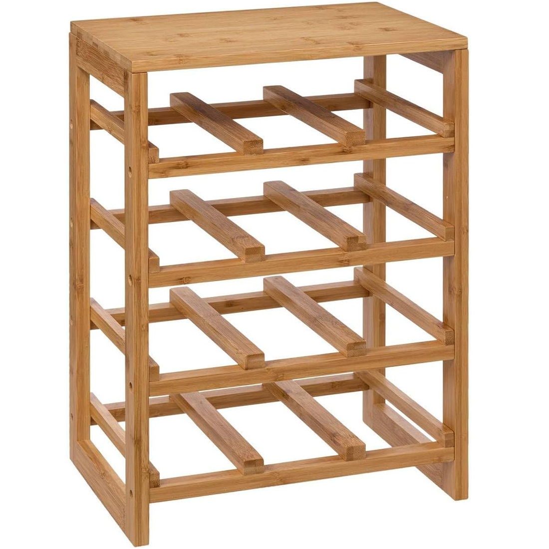 Linha bambusz bortartó állvány 12 palackhoz, 35x24x47 cm, natúr
