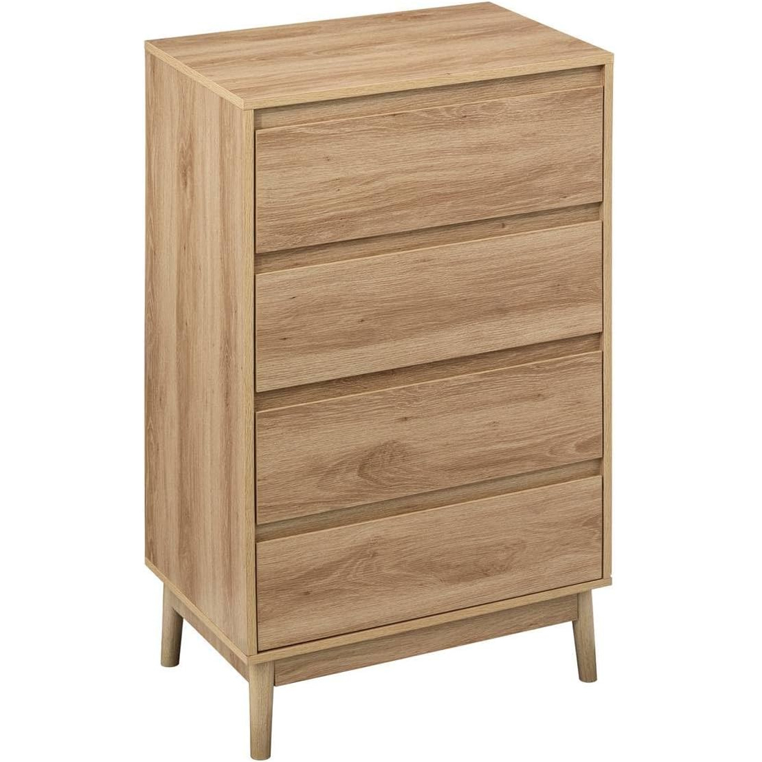 Abana éjjeliszekrény 4 fiókkal, forgácslap és MDF, 60x40x107 cm, bézs