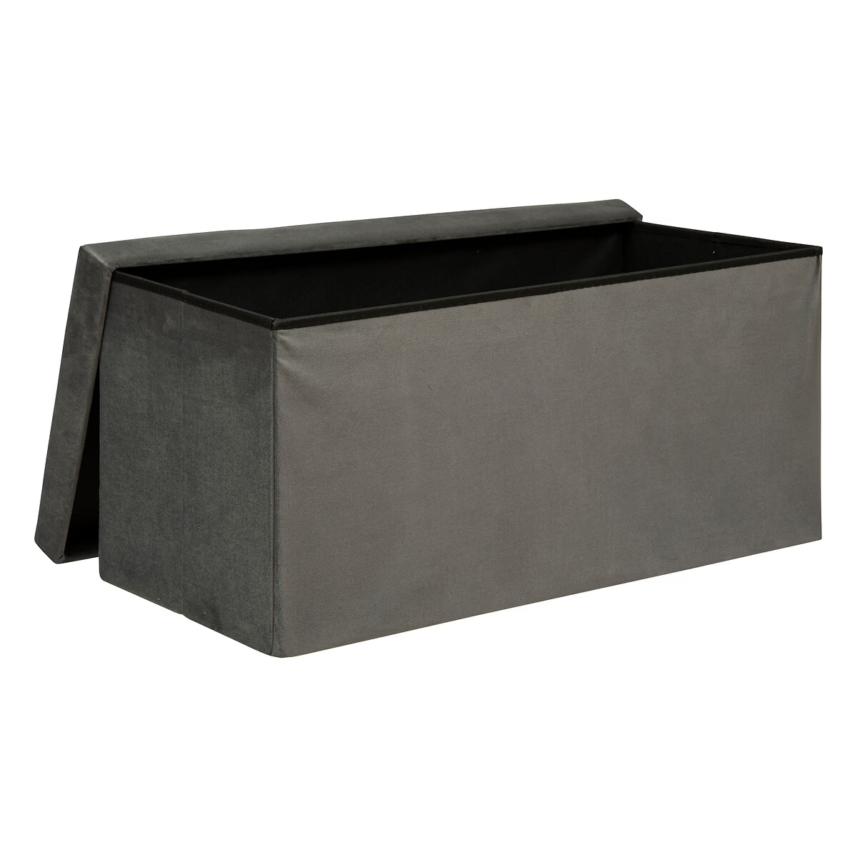 Taburet pliabil Atmosphera Lilou cu spatiu depozitare 80L, 76x38x38 cm, gri - Image 2