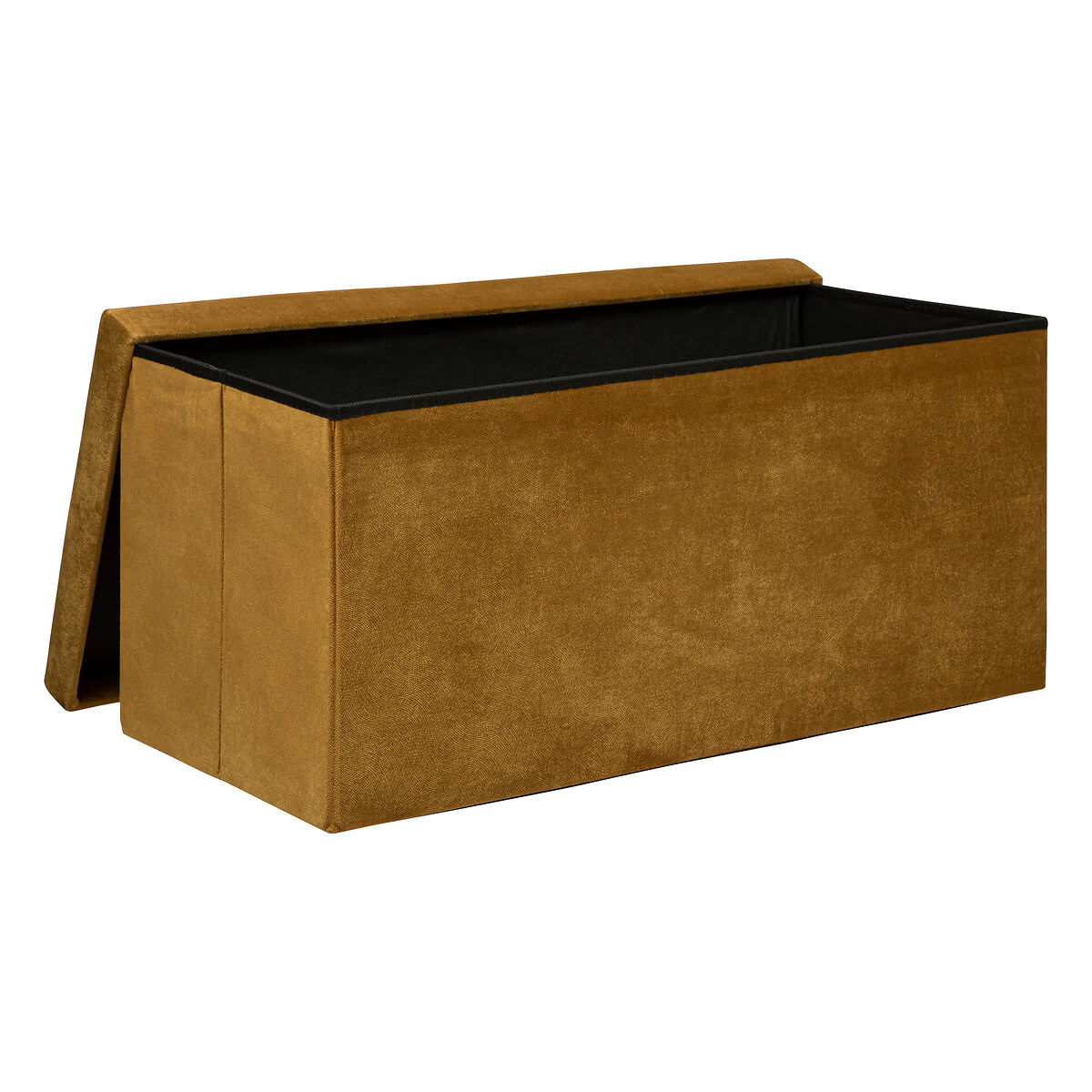 Atmosphera Lilou összecsukható tárolós ülőke 80 L tárolókapacitással, 76x38x38 cm, mustársárga színű - Image 2