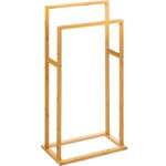 5Five Bamboo törölközőtartó állvány, 2 karral, bambusz, 42x24x82 cm, barna