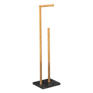 5Five Lea WC-papírtartó tárolóhellyel, bambusz, 22x18x78 cm, fekete és barna