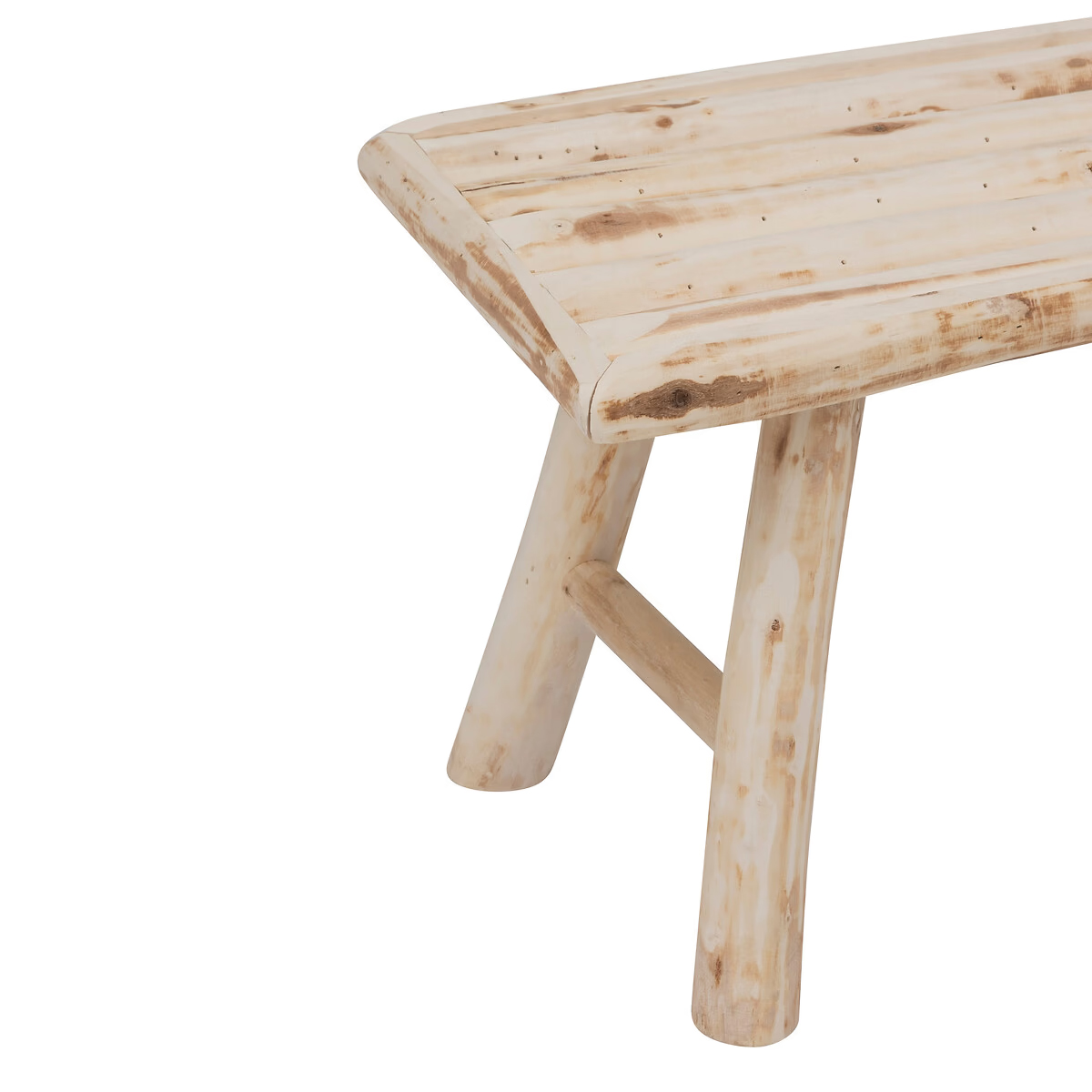 Atmosphera Woody bancuta decorativa din lemn de plop, stil natural, 70x26x31 cm, bej - Image 2