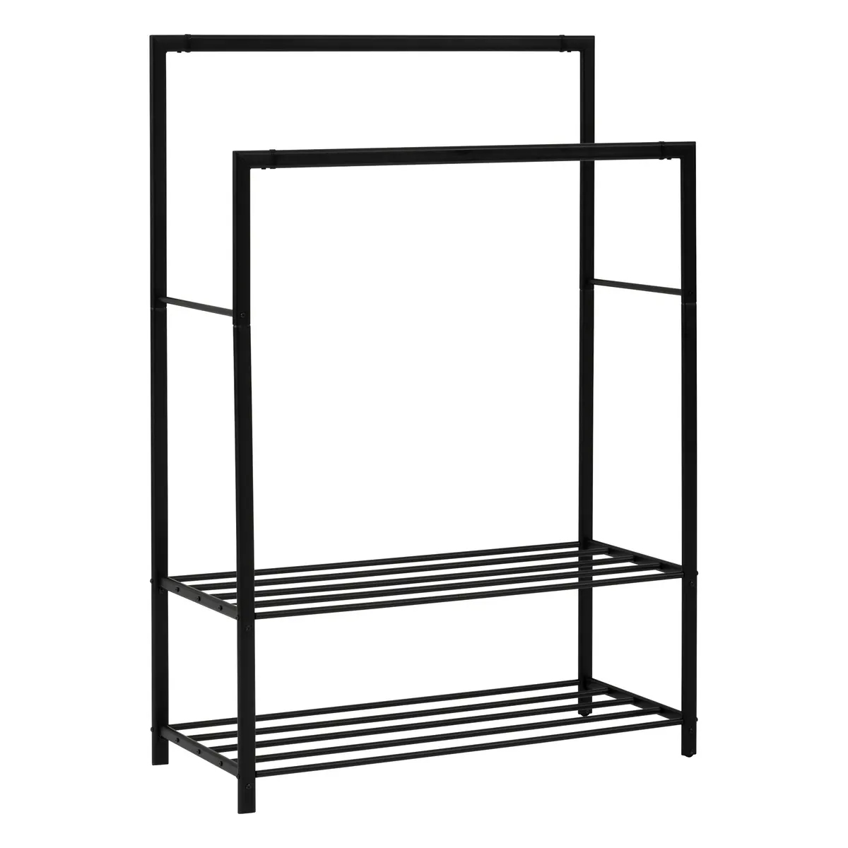 5Five Strongy ruhatartó állvány dupla rúddal és kerekekkel, acél, 117x50x170 cm, fekete