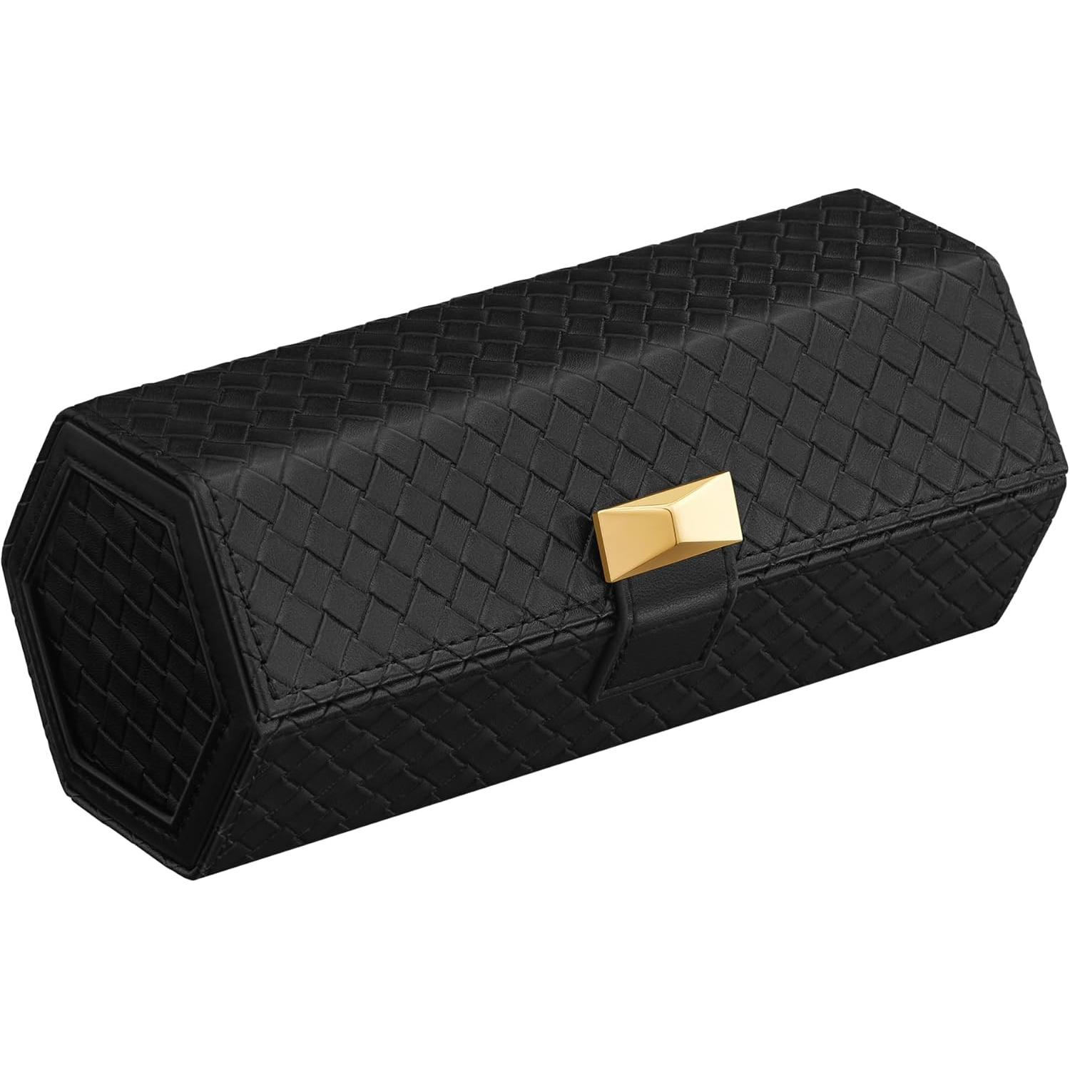 SONGMICS Ronne utazó óratartó doboz, 3 rekesz + rejtett tároló, 21x10x9 cm, fekete - Image 9
