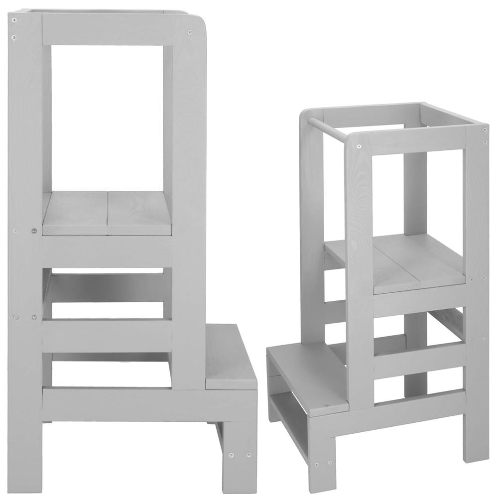 Tobbfunkcios fa tanulotorony allithato platformmal 3 magassagban, 90x39x44 cm, szurke - Image 2