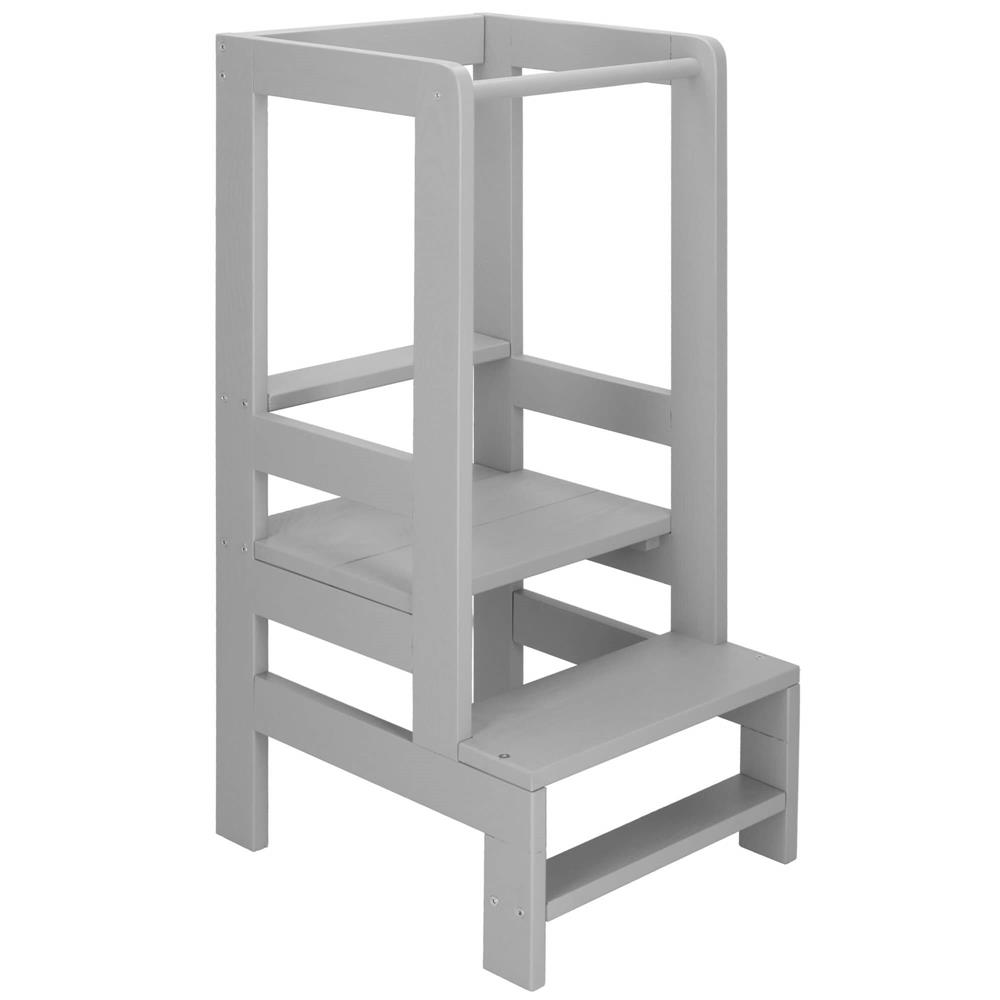 Tobbfunkcios fa tanulotorony allithato platformmal 3 magassagban, 90x39x44 cm, szurke - Image 13