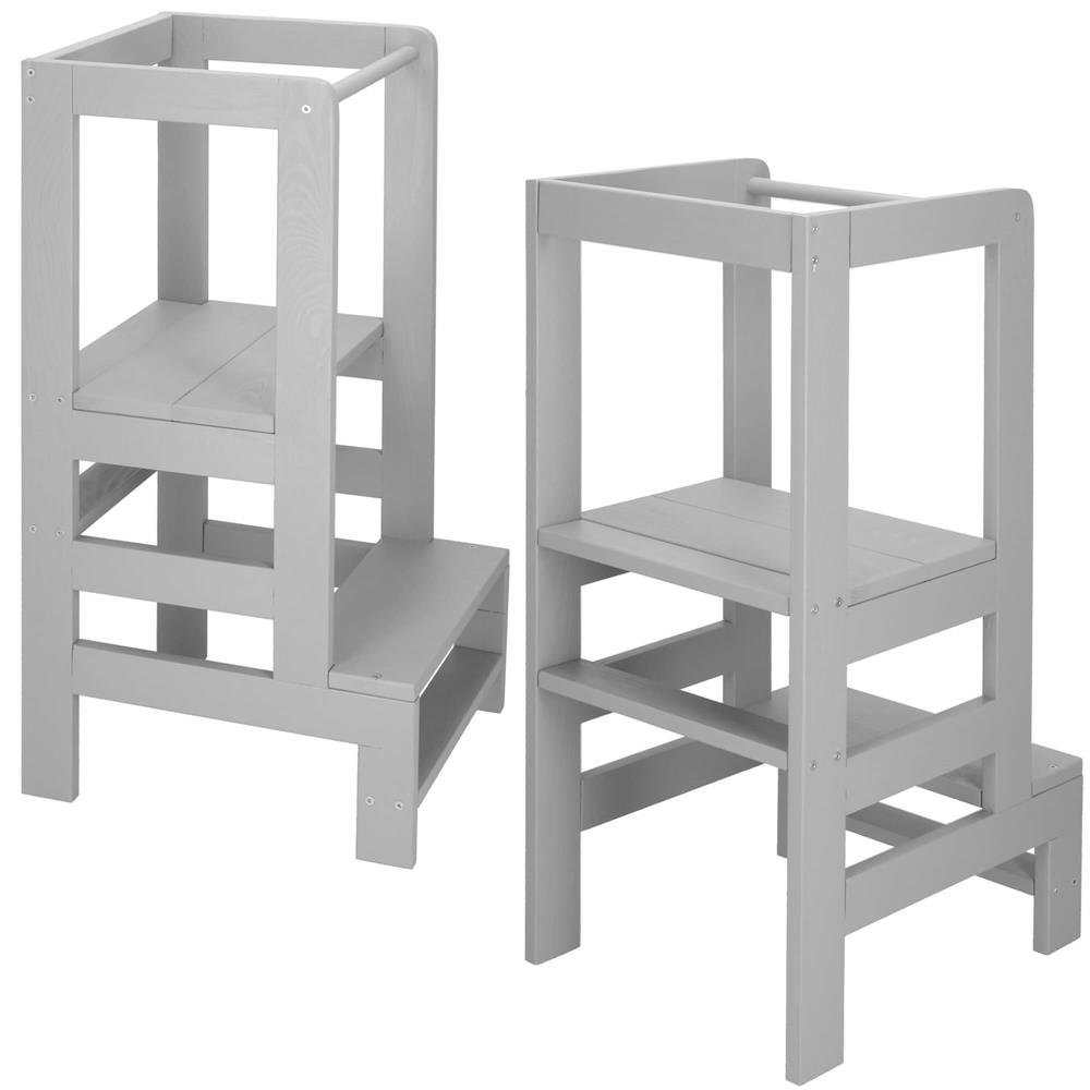 Tobbfunkcios fa tanulotorony allithato platformmal 3 magassagban, 90x39x44 cm, szurke - Image 3
