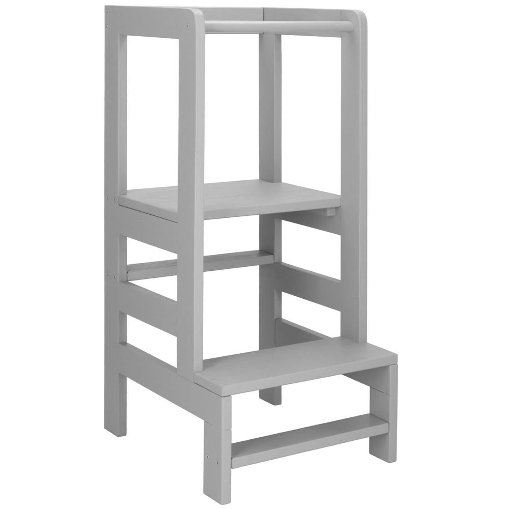Tobbfunkcios fa tanulotorony allithato platformmal 3 magassagban, 90x39x44 cm, szurke - Image 8