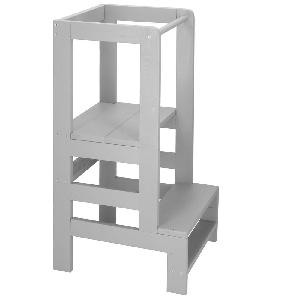 Tobbfunkcios fa tanulotorony allithato platformmal 3 magassagban, 90x39x44 cm, szurke - Image 9