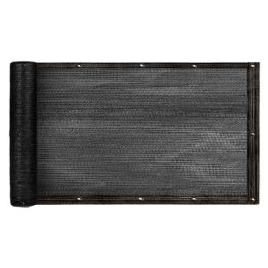 Erkélyvédő PVC hálóból, fém rögzítőgyűrűkkel, 105×500 cm, fekete
