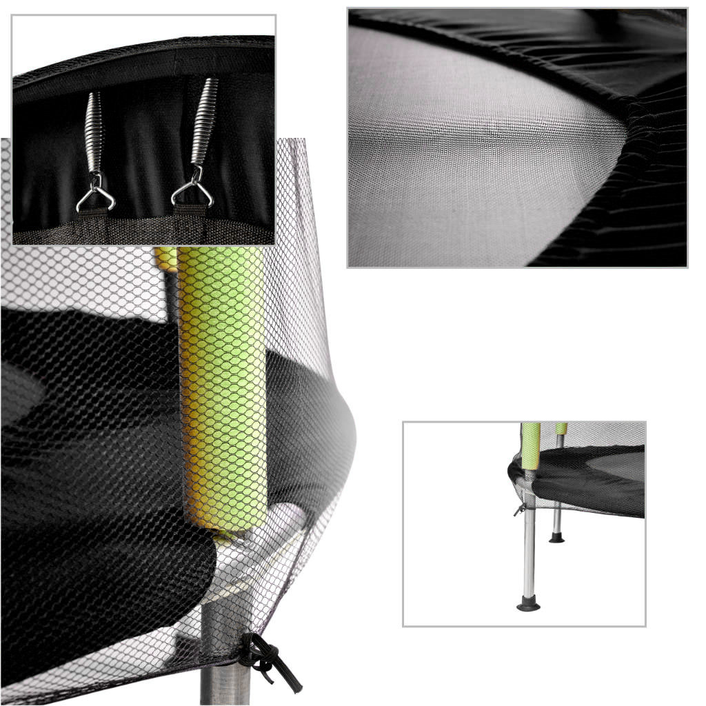 Trambulina pentru copii cu plasa de protectie, diametru 140 cm, 150 kg, verde - Image 7