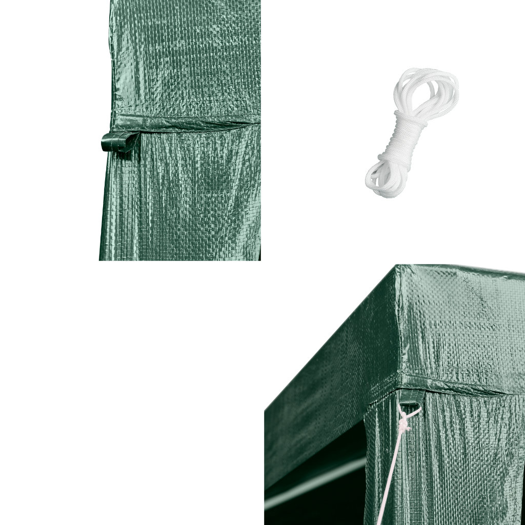 Kerti pavilon 250×250×255 cm, fém szerkezet 4 lábbal, PE tető 90 g/m², zöld - Image 5