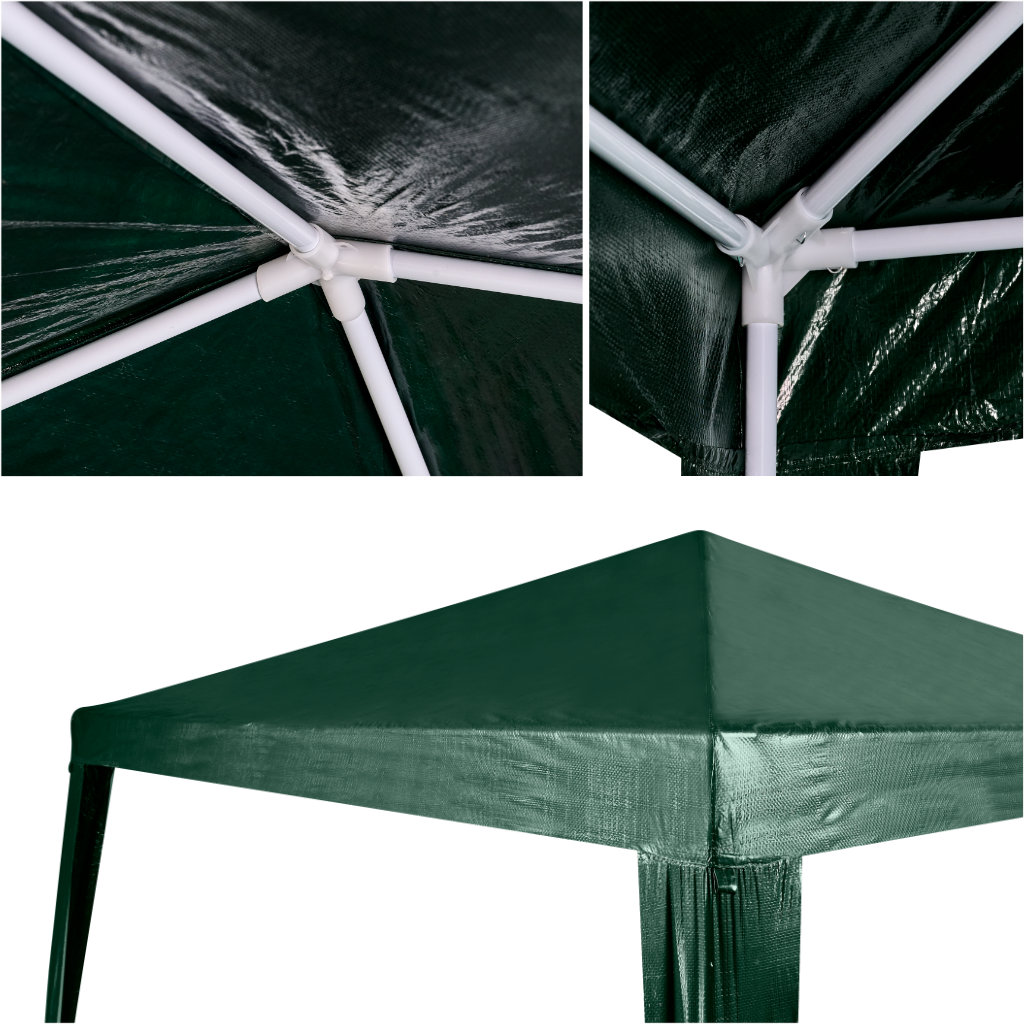Kerti pavilon 250×250×255 cm, fém szerkezet 4 lábbal, PE tető 90 g/m², zöld - Image 6