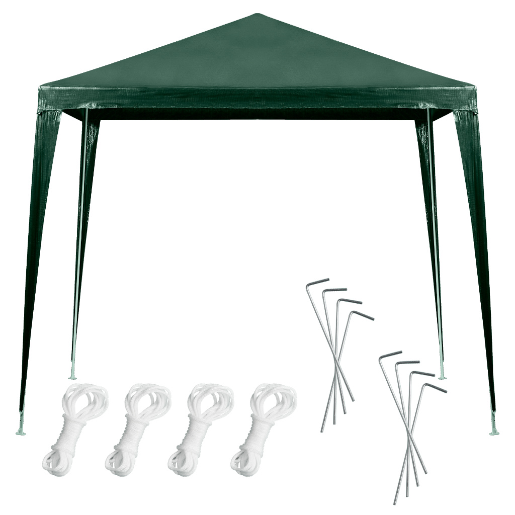 Kerti pavilon 250×250×255 cm, fém szerkezet 4 lábbal, PE tető 90 g/m², zöld