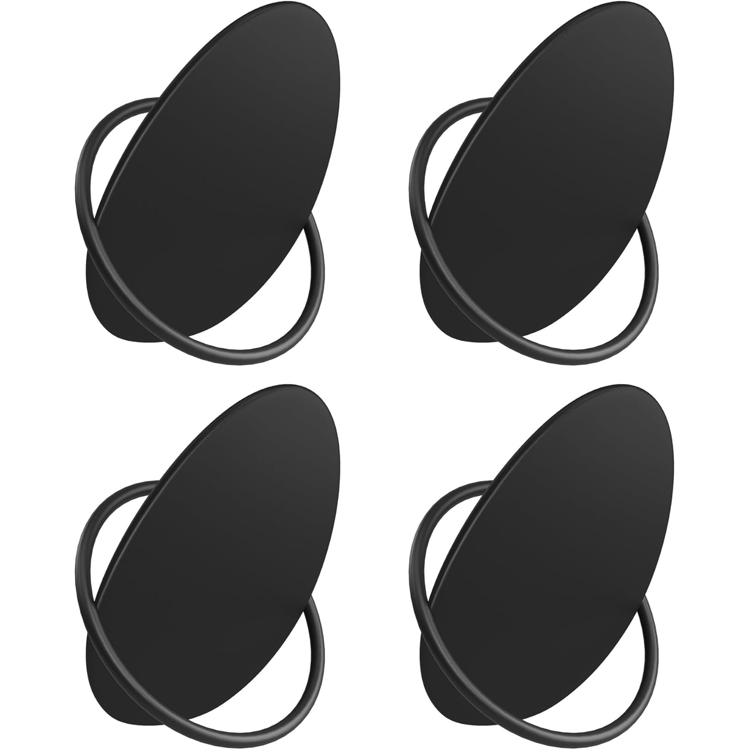 SONGMICS 4 db fali akaszto, ovalis design acelbol, 5 kg akasztonkent, 9x5x7 cm, fekete