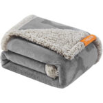 FEANDREA vízálló takaró kutyáknak és macskáknak, dupla fleece, 101x73 cm, szürke