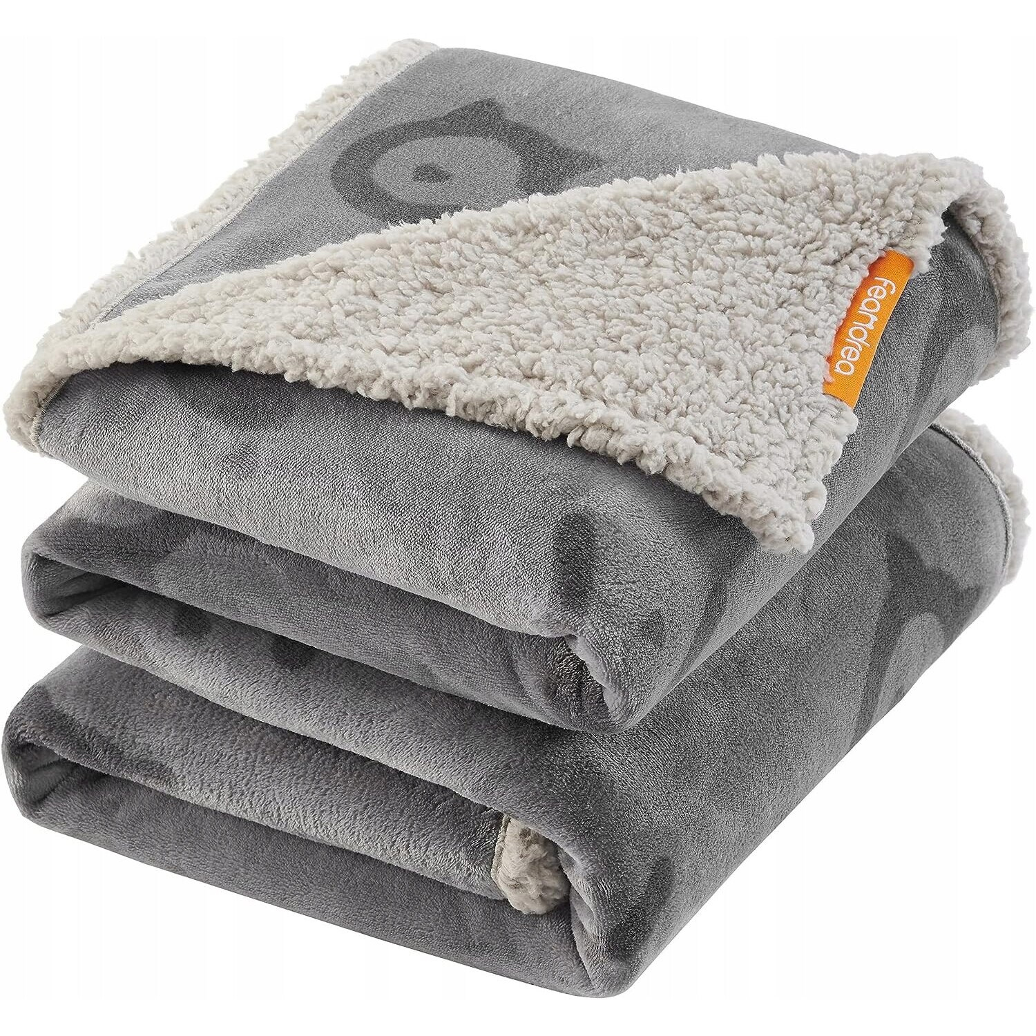 FEANDREA vízálló kutyatakaró XXL, fleece és flanel, kétoldalas, 203x152 cm, szürke