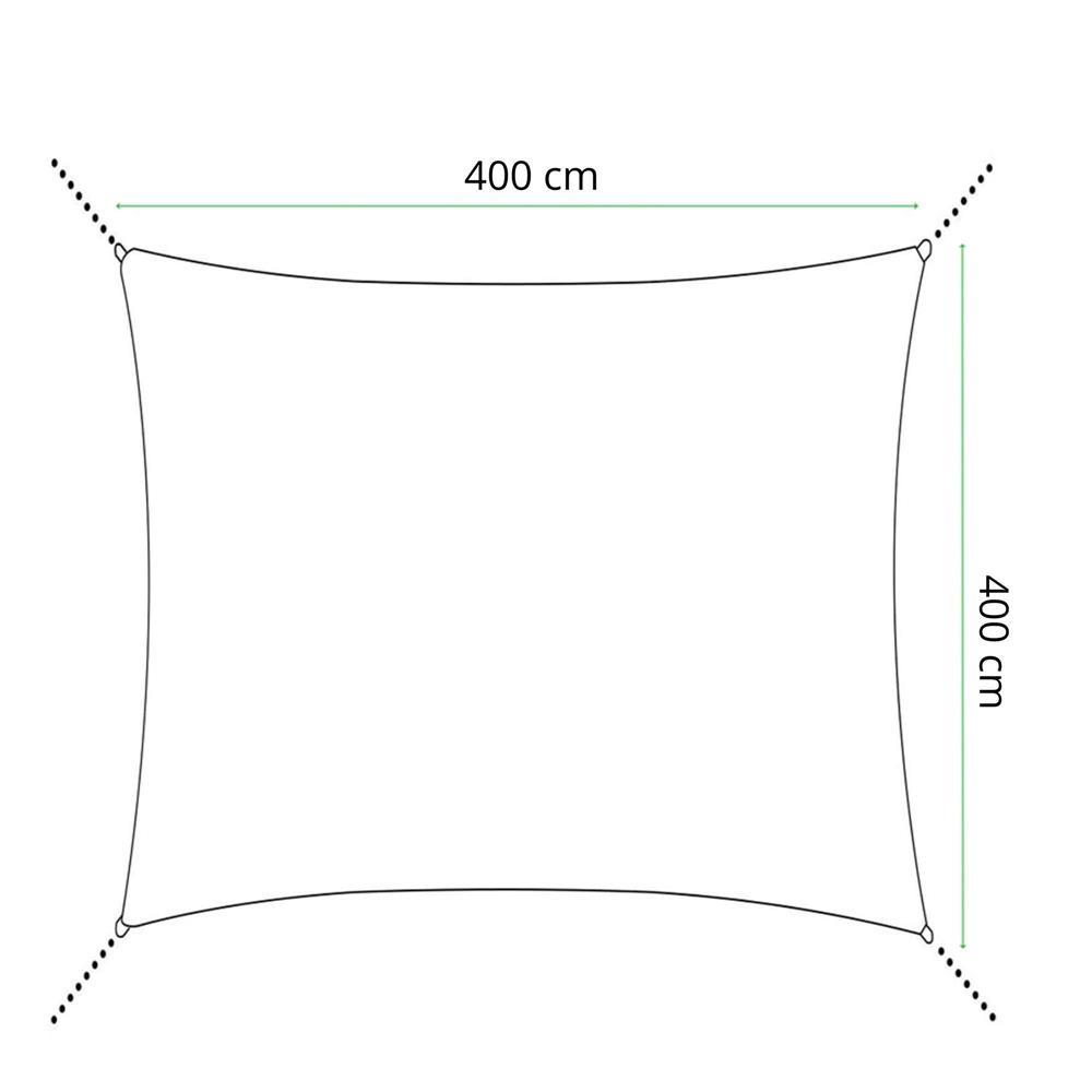 Árnyékoló vitorla 4x4 m teraszra vagy erkélyre, vízálló, UV-védelemmel, krémszínű - Image 19