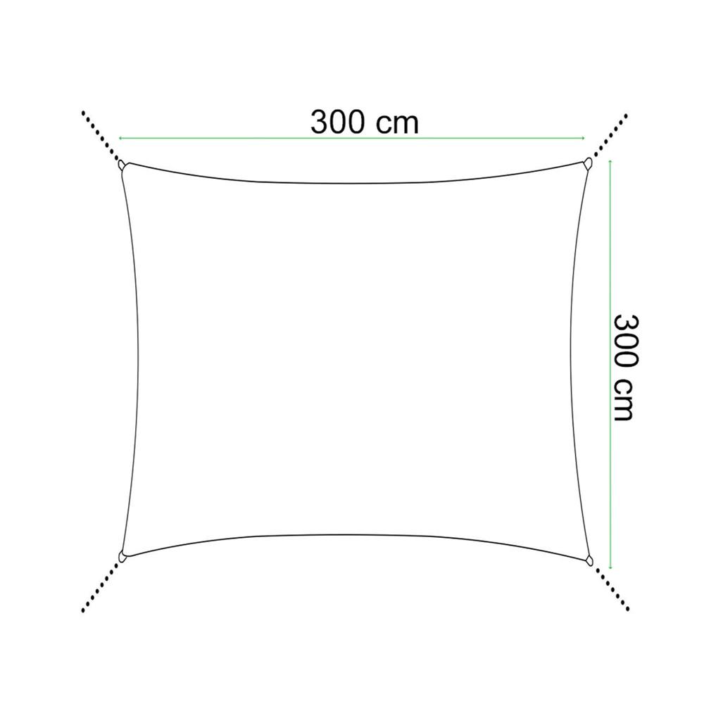 Árnyékoló vitorla 3x3 m teraszra vagy erkélyre, vízálló, UV-védelemmel, krémszínű - Image 15