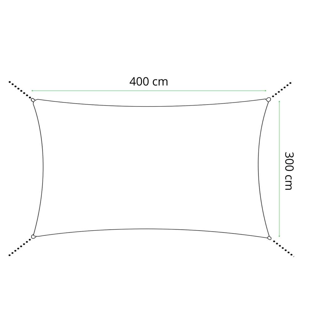 4x3 m-es árnyékoló ponyva teraszra vagy erkélyre, vízálló, UV-védelemmel, krém - Image 19