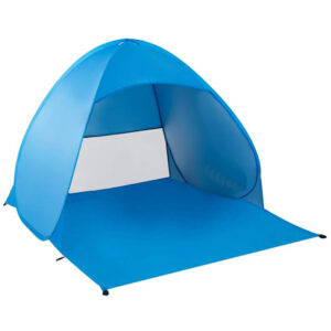 POP-UP onnyilo strand sátor szellozo haloval es UV-vedelemmel, 160x140x115 cm, kek