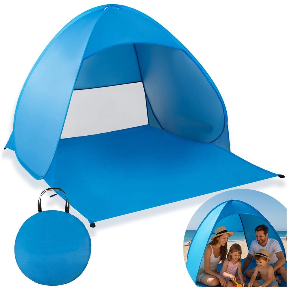 POP-UP onnyilo strand sátor szellozo haloval es UV-vedelemmel, 160x140x115 cm, kek - Image 21