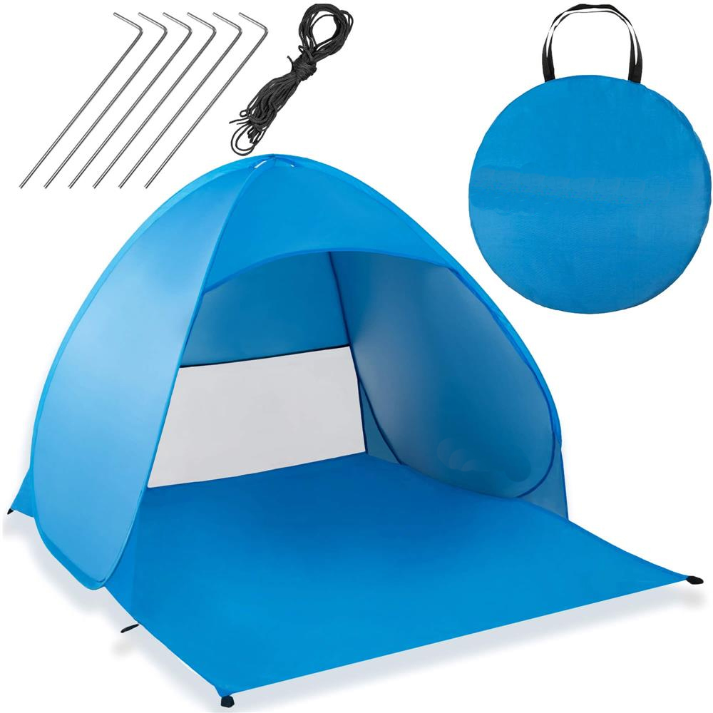 POP-UP onnyilo strand sátor szellozo haloval es UV-vedelemmel, 160x140x115 cm, kek - Image 22